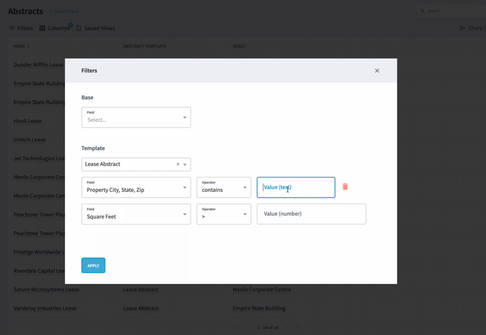 Screen recording of filtering portfolio data by criteria.