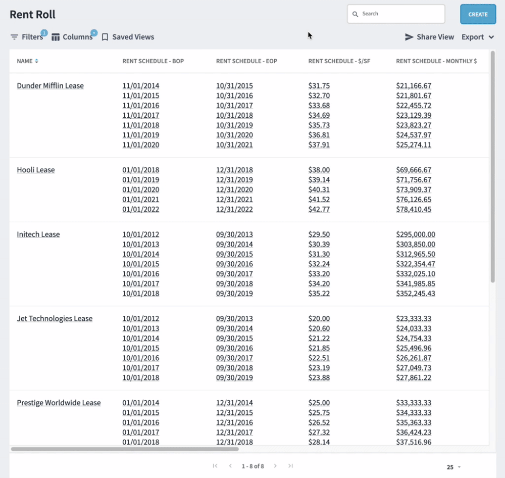 Screen recording of exporting data to Excel.